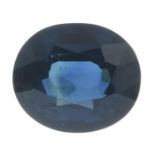 An oval-shape East African sapphire.