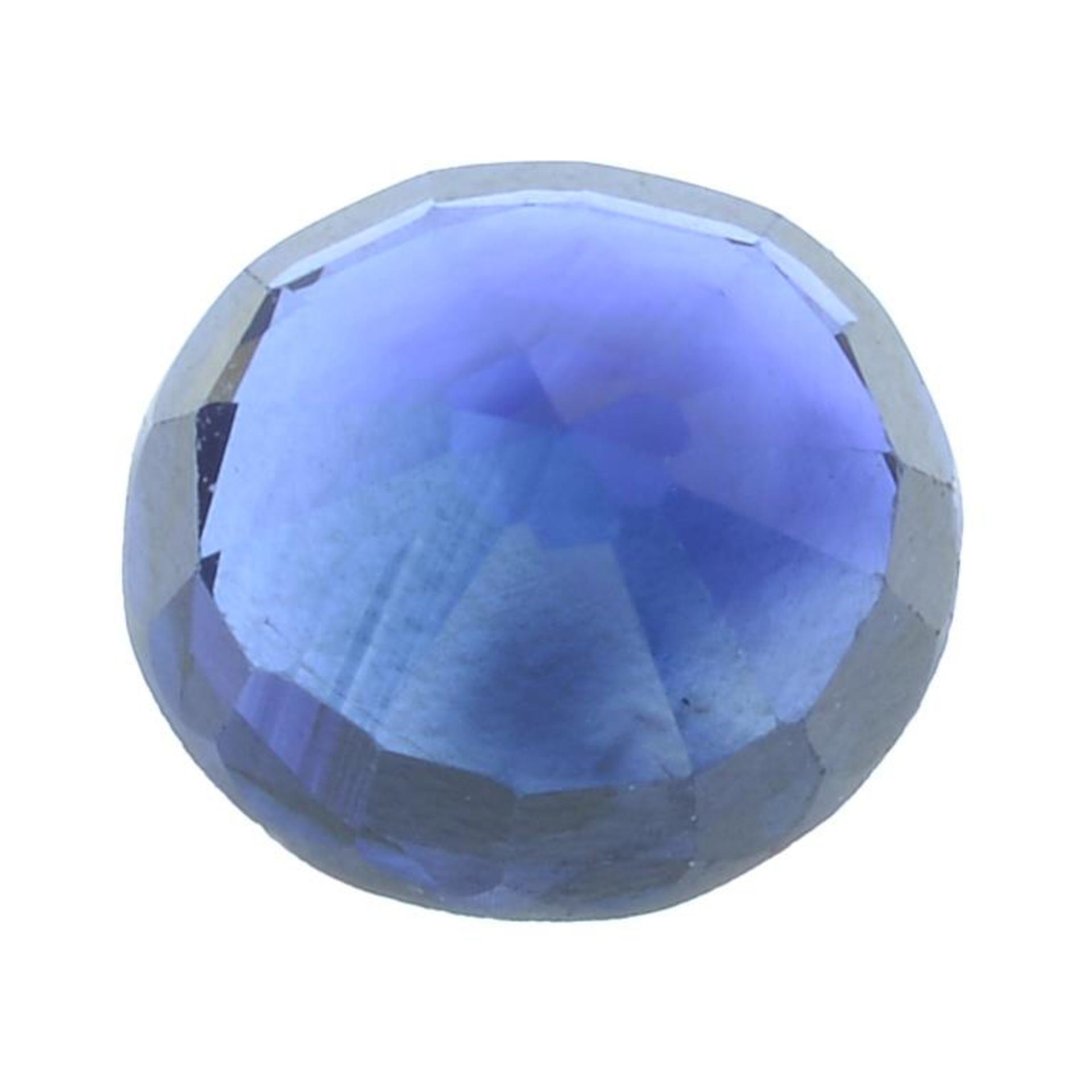 An oval-shape Sri Lankan sapphire. - Bild 2 aus 3