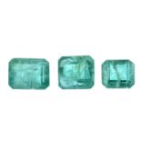 A selection of vari-shape emeralds.