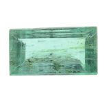 A rectangular-shape emerald, Estimated weight 0.72ct.