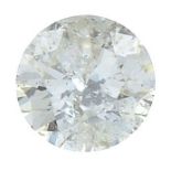 A round-brilliant cut diamond.