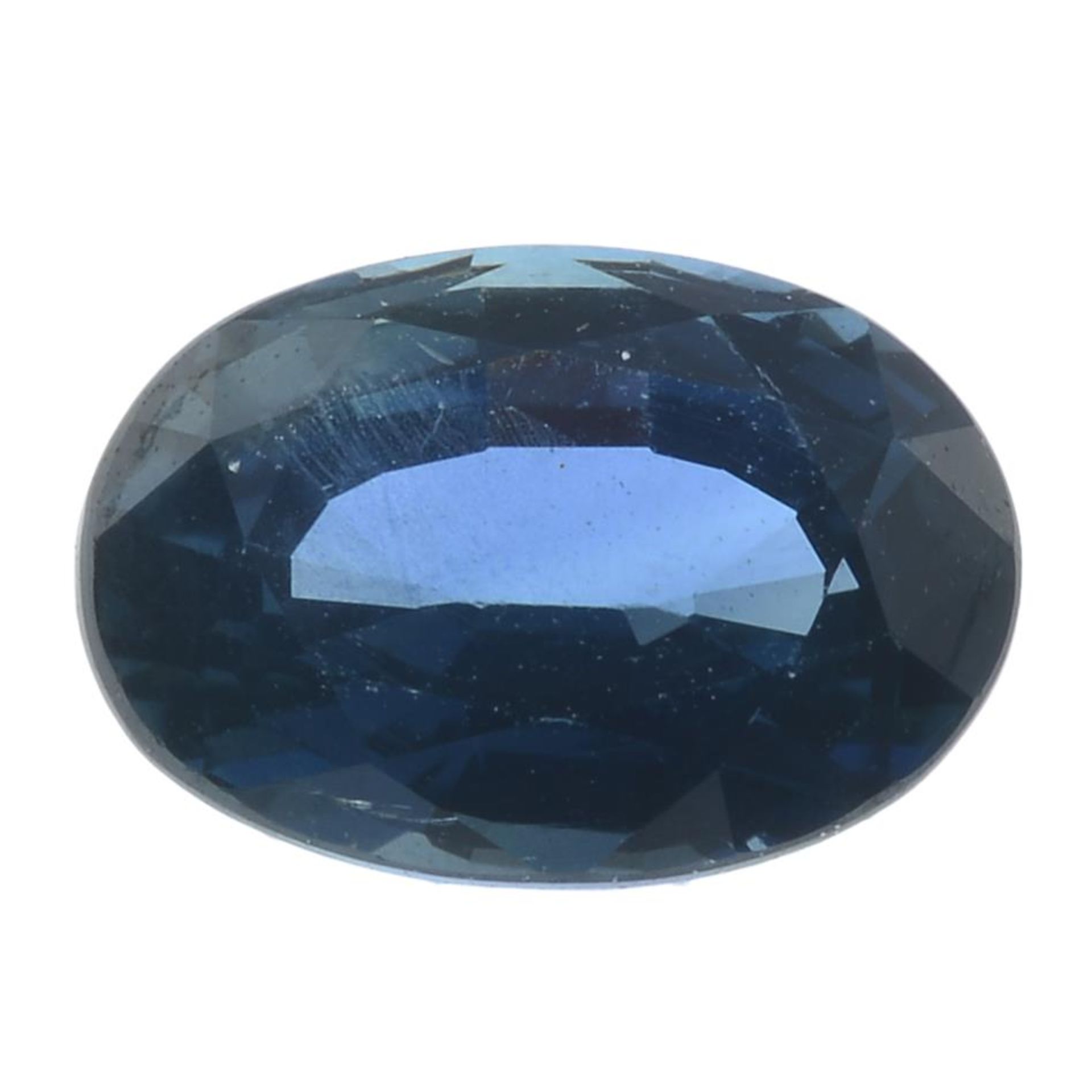 An oval-shape sapphire.