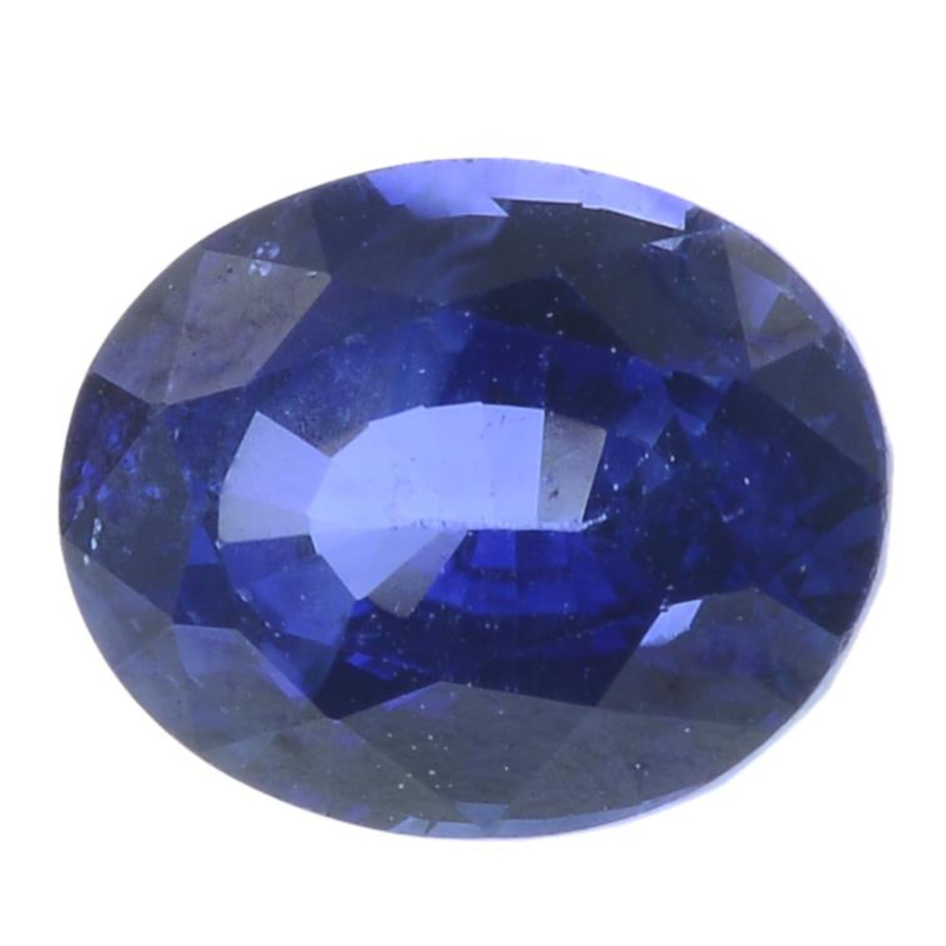 An oval-shape Sri Lankan sapphire.