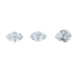 Eight vari-shape diamonds.