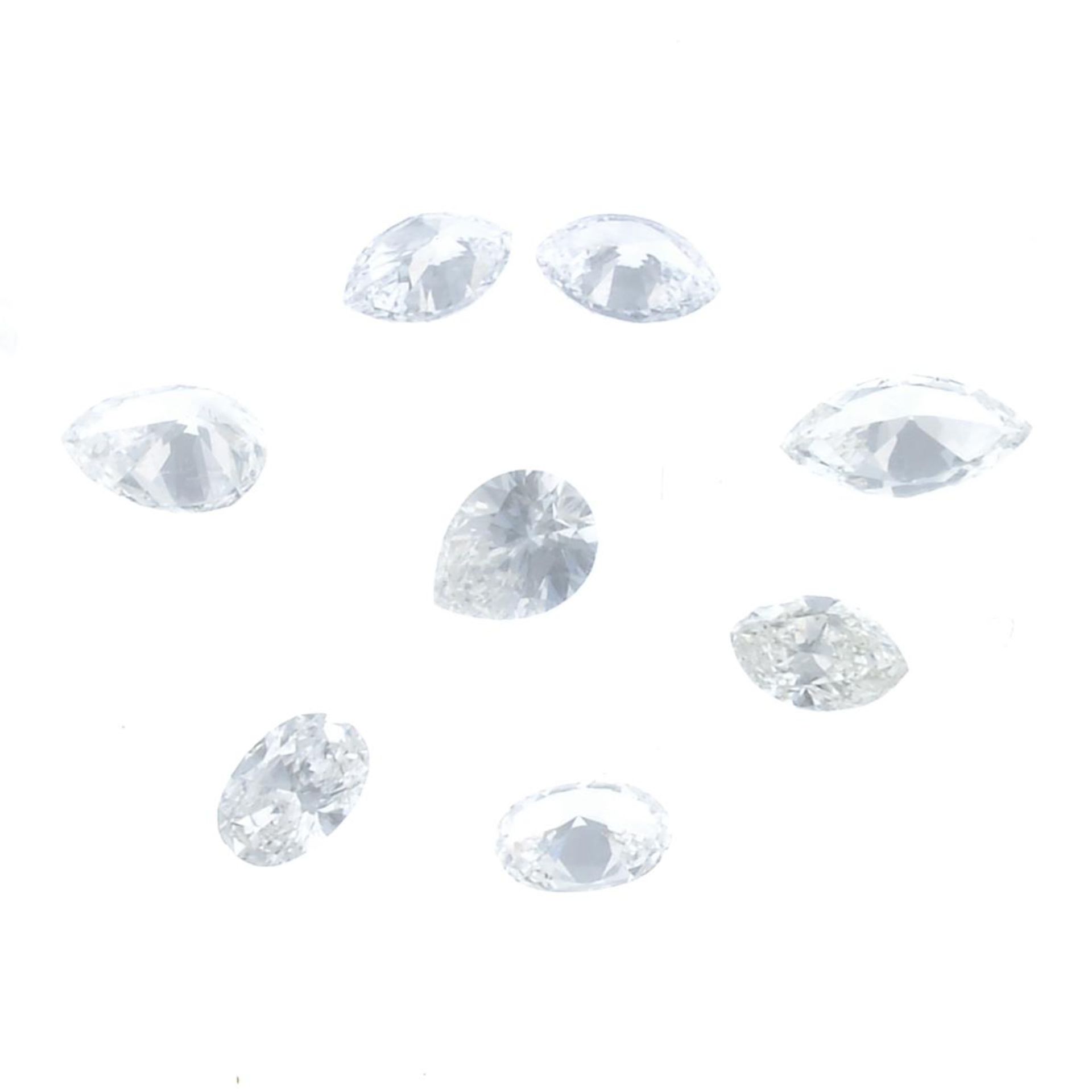 Eight vari-shape diamonds. - Bild 2 aus 2