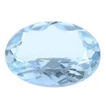 An oval-shape aquamarine.