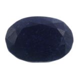 An oval-shape sapphire.