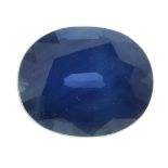 An oval-shape sapphire.