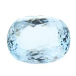 An oval-shape aquamarine.