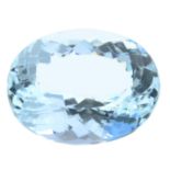 An oval-shape aquamarine.