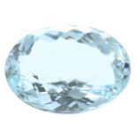 An oval-shape aquamarine.