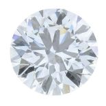 A round brilliant-cut diamond.