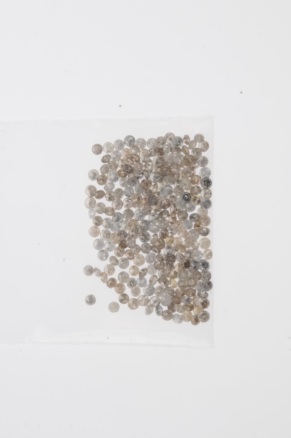 A small selection of round brilliant-cut diamonds and 'brown' melee diamonds. - Image 2 of 2