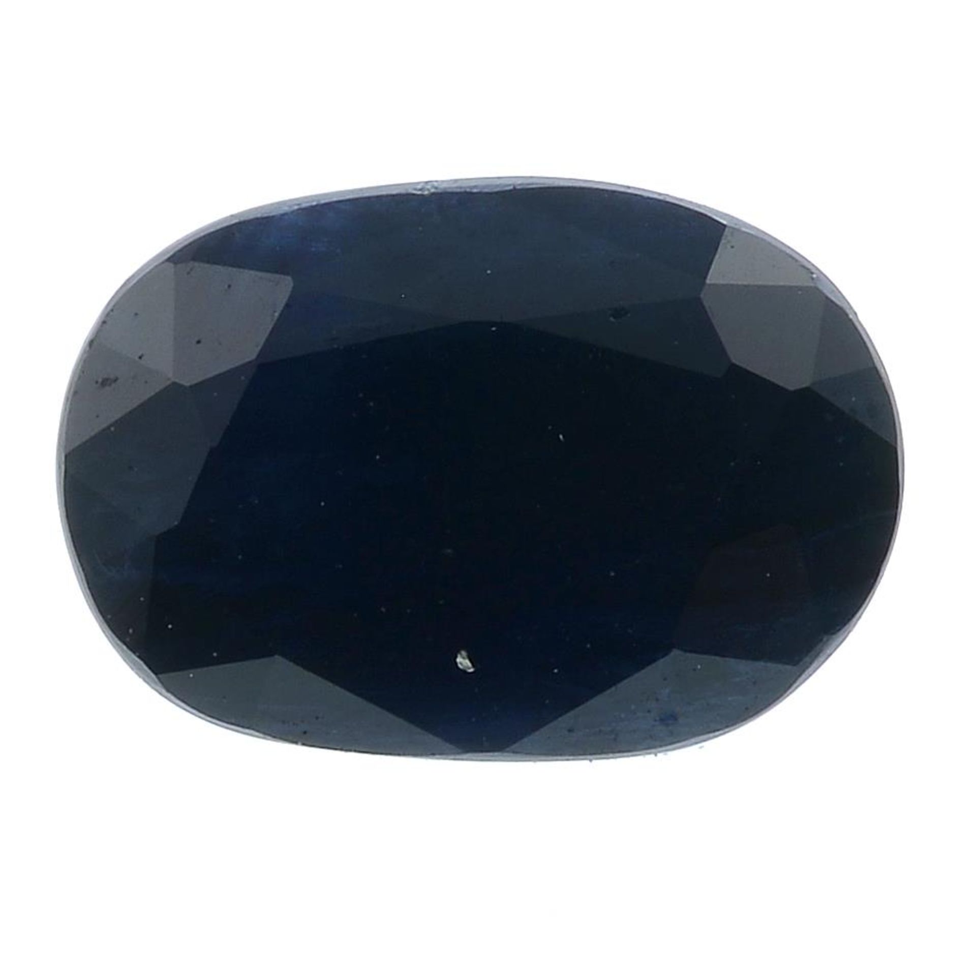 An oval-shape East African sapphire.