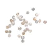 A small selection of round brilliant-cut diamonds and 'brown' melee diamonds.