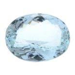 An oval-shape aquamarine.