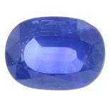 An oval-shape Sri-Lankan sapphire.