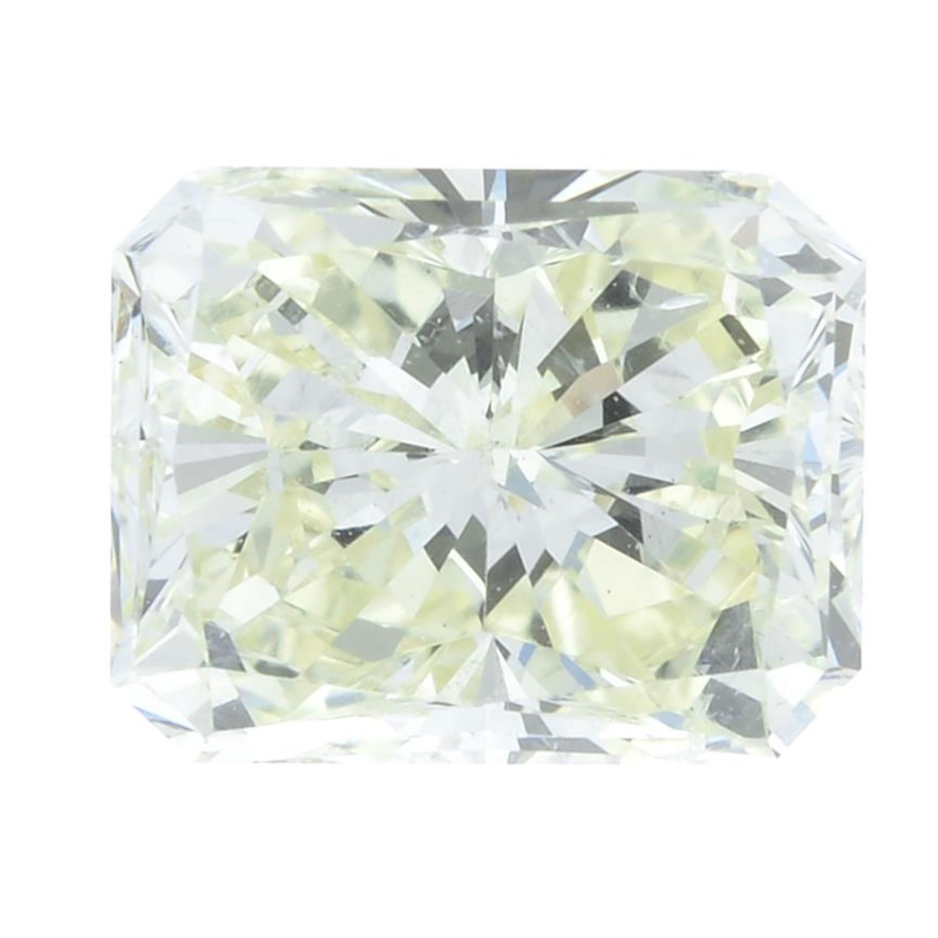 A rectangular-shape 'Light Yellow' diamond.