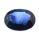 An oval-shape sapphire.