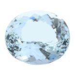 An oval-shape aquamarine.