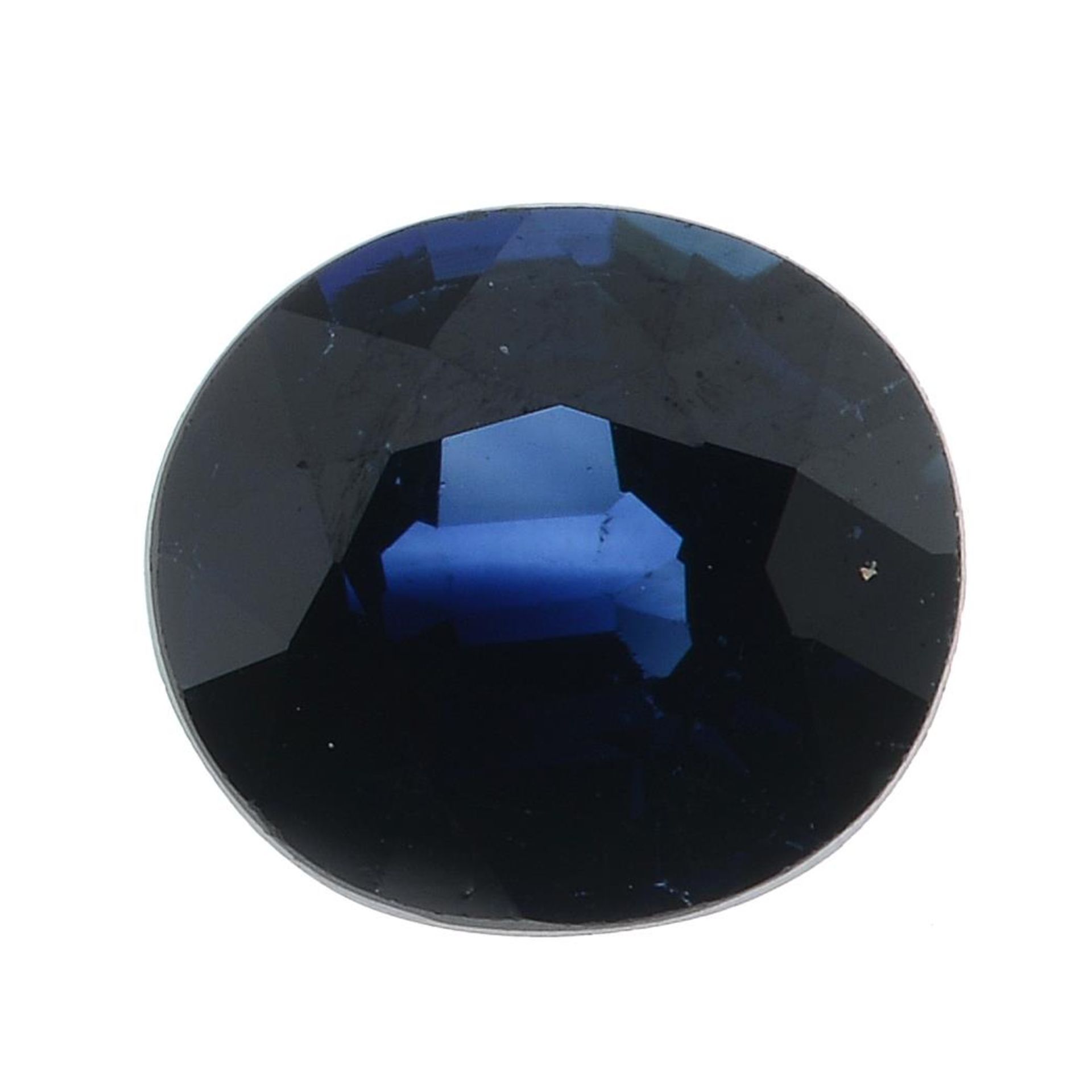 An oval-shape sapphire.