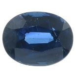 An oval-shape Thai sapphire.