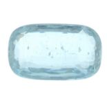 A rectangular-shape aquamarine.