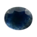 An oval-shape sapphire.