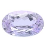 An oval-shape kunzite.