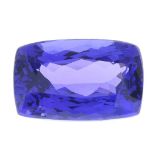 A rectangular-shape tanzanite.