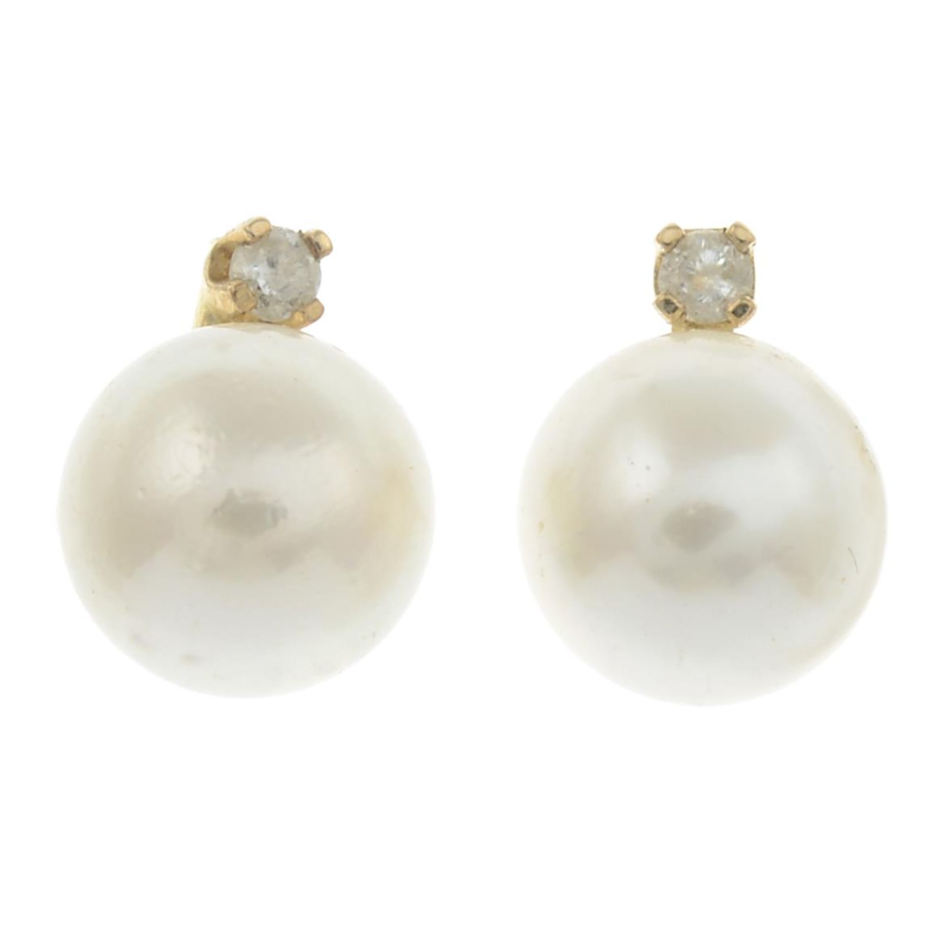 9ct gold cultured pearl single earring, hallmarks for 9ct gold, length 1cm, 0.4gm.