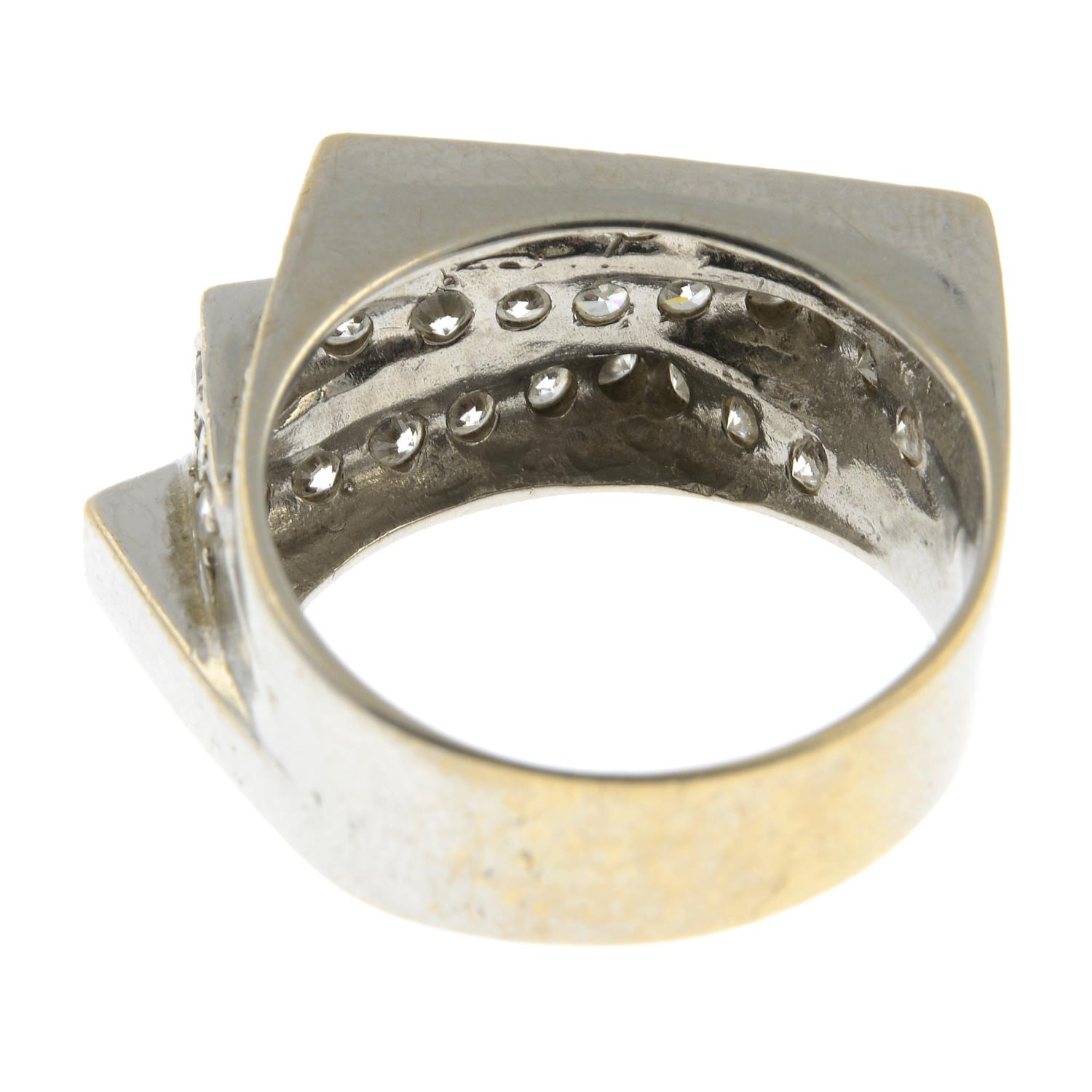 A cubic zirconia dress ring.Stamped 750, Cypriot marks.Ring size P1/2. - Image 2 of 2