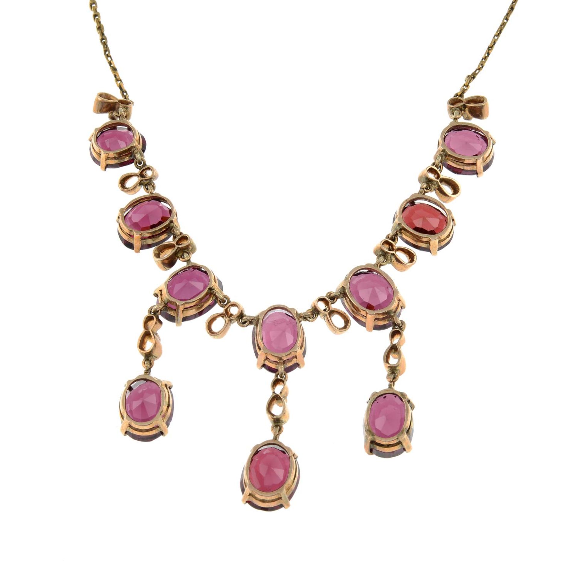 A garnet fringe necklace.Length 51.5cms. - Image 2 of 2