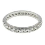 A diamond full eternity ring.One diamond deficient.