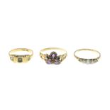 Edwardian 18ct gold diamond five-stone ring,