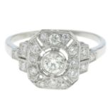 A brilliant-cut diamond dress ring.Total weight diamond 0.60ct,