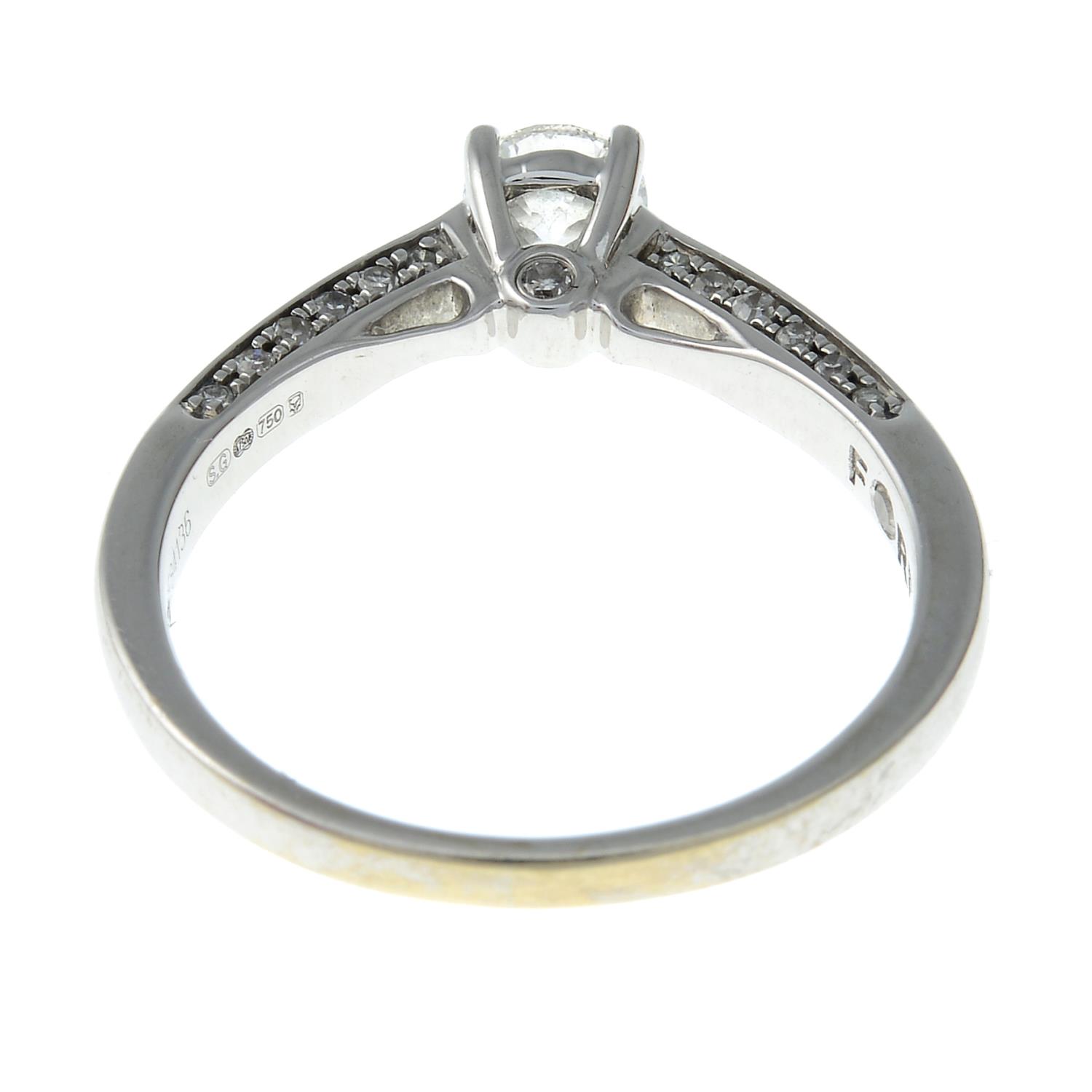 An 18ct gold brilliant-cut diamond ring.Total diamond weight 0.40ct, stamped to band. - Image 2 of 2