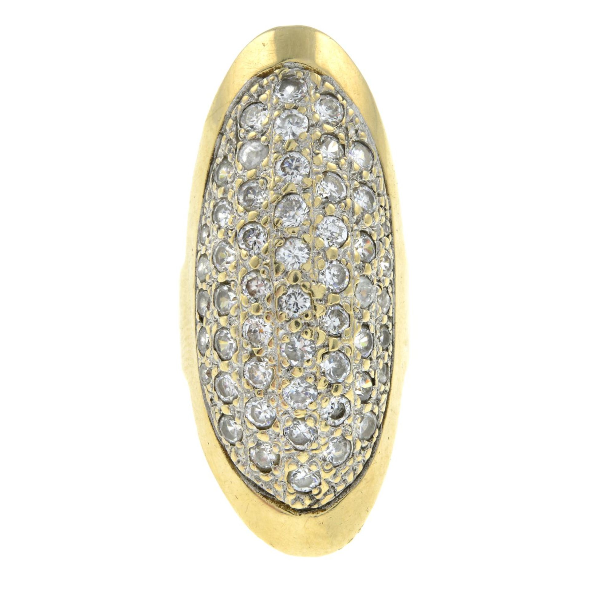 A 9ct gold cubic zirconia dress ring.Hallmarks for 9ct gold.