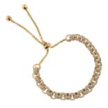 An 18ct gold pave-set diamond belcher-link bracelet,