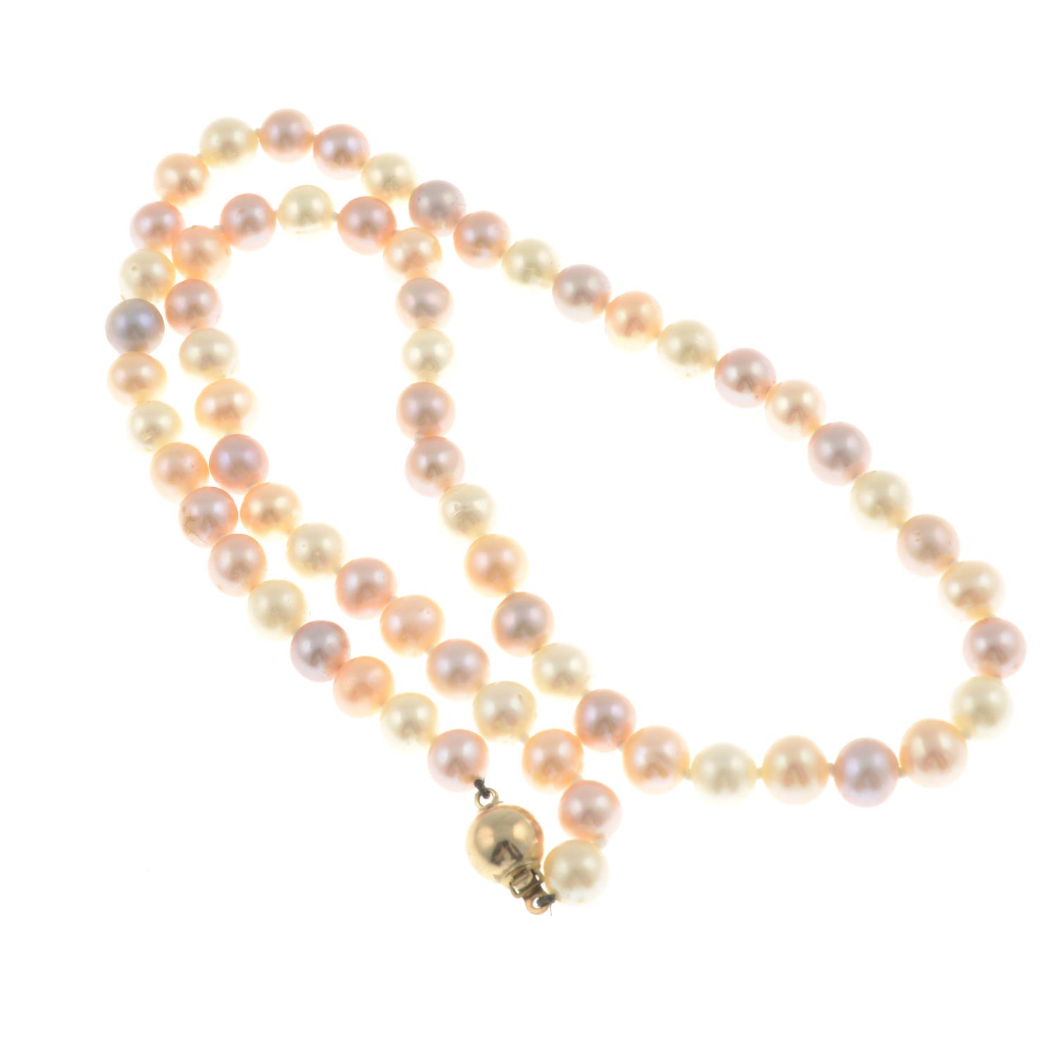 A cultured pearl single-strand necklace, - Image 2 of 2