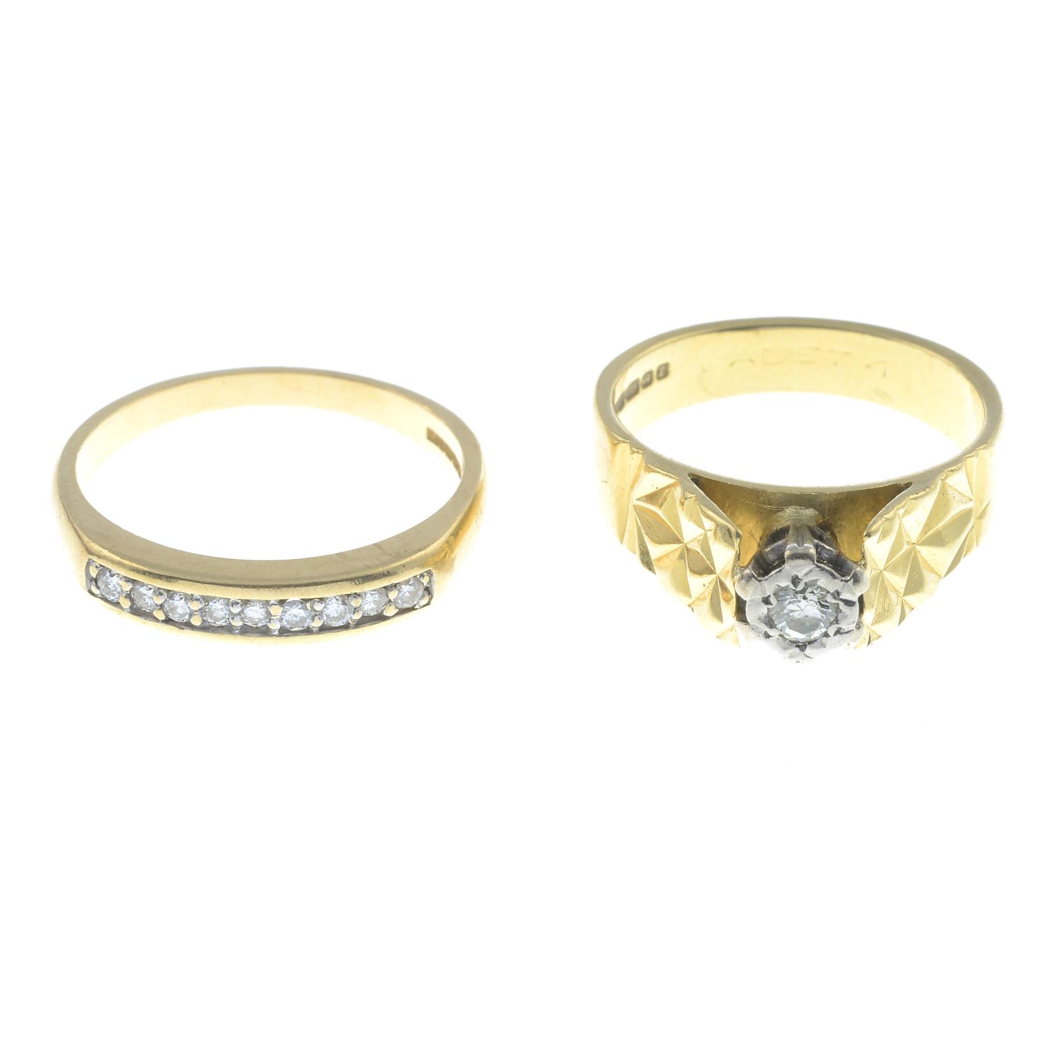 18ct gold diamond half eternity ring,