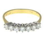 An 18ct gold diamond half eternity ring.Estimated total diamond weight 0.50ct.