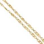 A 9ct gold fancy-link chain necklace.Hallmarks for Sheffield.Length 46cms.