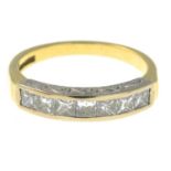 An 18ct gold diamond half eternity ring.Estimated total diamond weight 0.70ct.