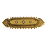 A late Victorian 15ct gold diamond brooch.Hallmarks for Chester, 1893.