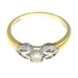 An 18ct gold vari-cut diamond dress ring.Total diamond weight 0.40ct,