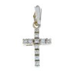 An 18ct gold diamond cross pendant.Estimated total diamond weight 0.20ct.