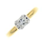 An 18ct gold diamond single-stone ring.