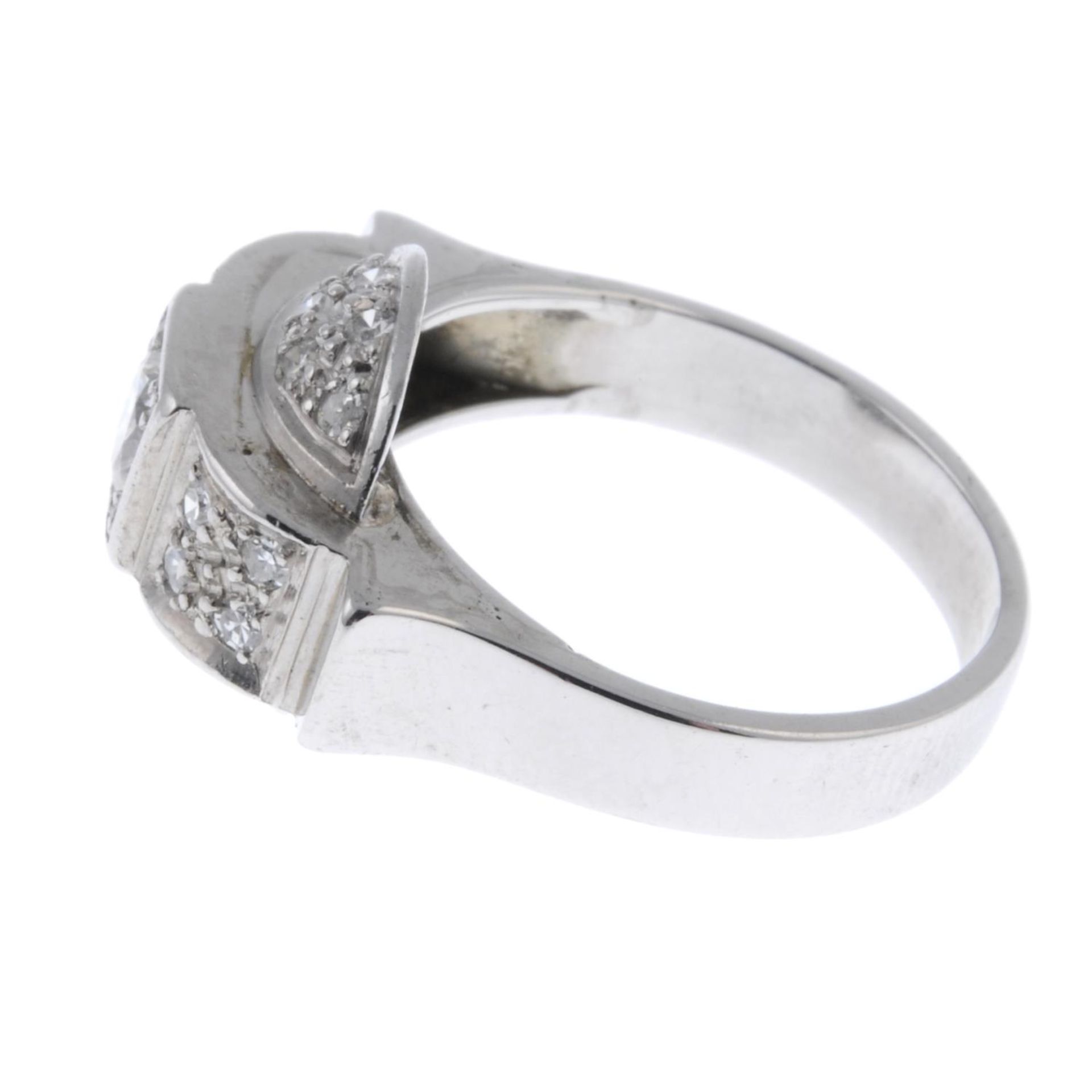 A mid 20th century diamond dress ring.Estimated total diamond weight 0.50ct, - Image 3 of 3