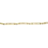 A 9ct gold openwork bracelet.Hallmarks for 9ct gold.